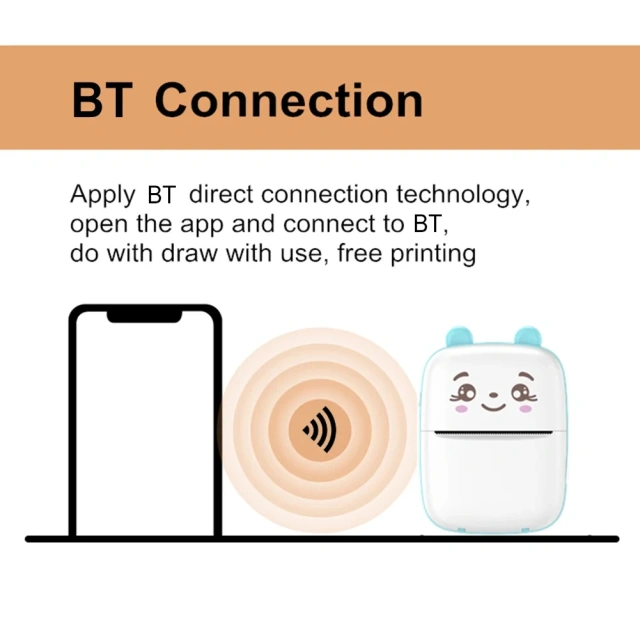 Portable Thermal Printer MINI Wireless BT 203dpi Photo Label Memo Printing With USB Cable Portable Photo Pocket Printer China Infant Baby Toys Manufacturers, Suppliers