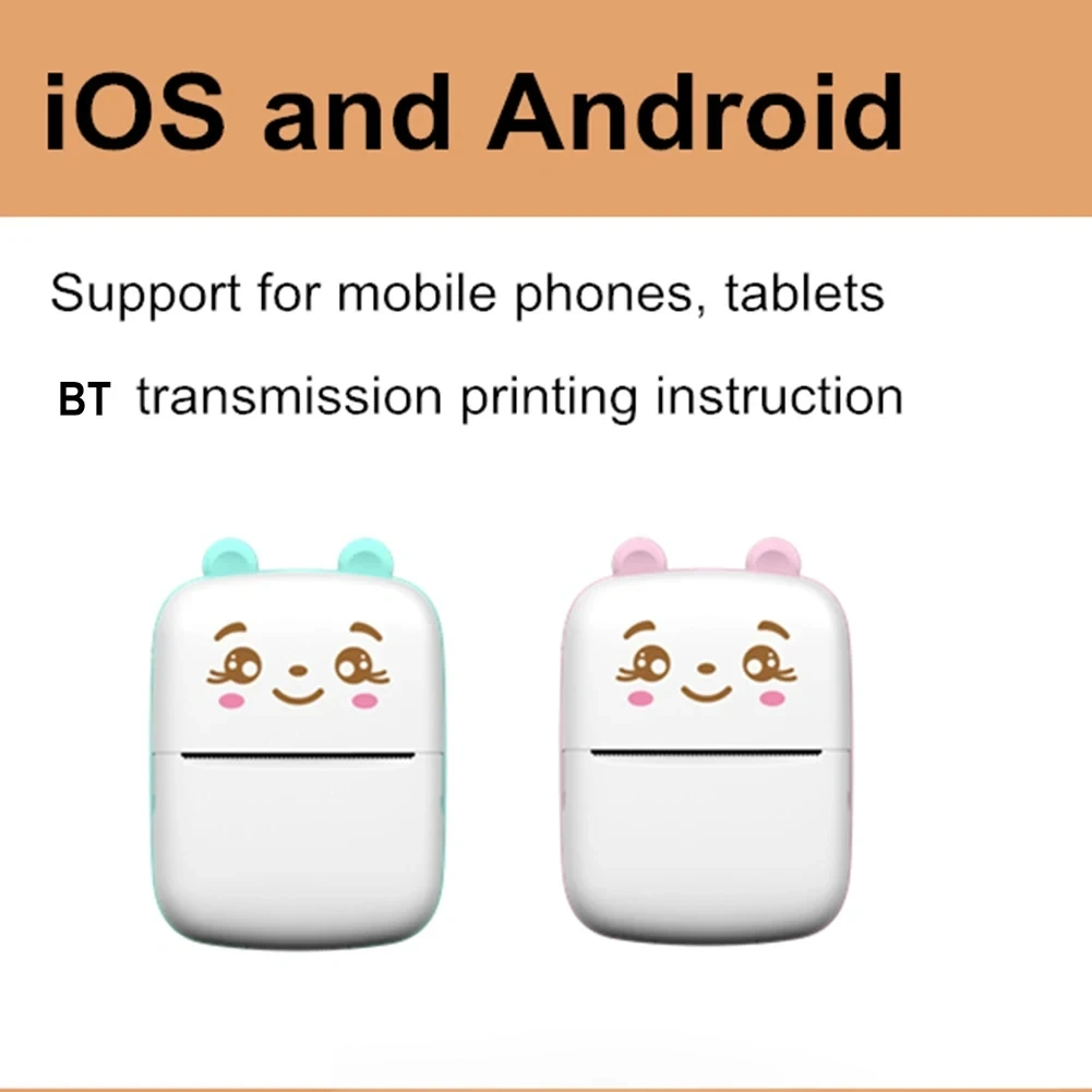 Portable Thermal Printer MINI Wireless BT 203dpi Photo Label Memo Printing With USB Cable Portable Photo Pocket Printer China Infant Baby Toys Manufacturers, Suppliers
