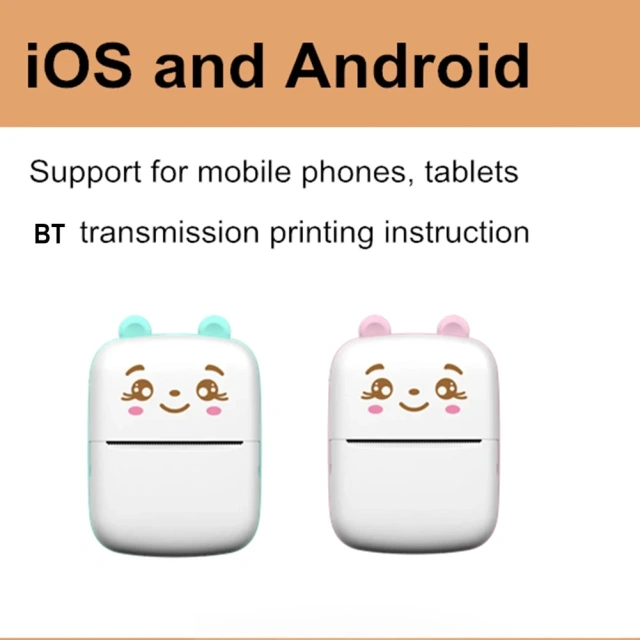 Portable Thermal Printer MINI Wireless BT 203dpi Photo Label Memo Printing With USB Cable Portable Photo Pocket Printer China Infant Baby Toys Manufacturers, Suppliers