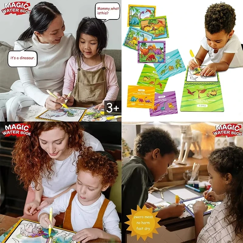 Jumon Wholesale Factory Price Custom Magic Doodle Book Drawing Coloring Books for Kids Magic Water Book with Pen China Infant Baby Toys Manufacturers, Suppliers