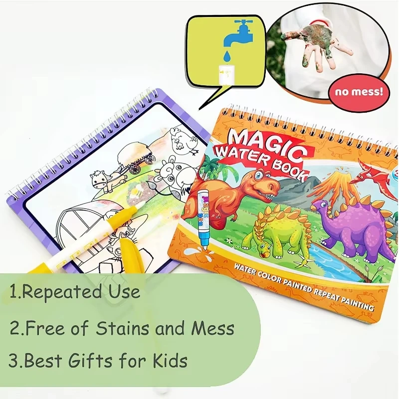 Jumon Wholesale Factory Price Custom Magic Doodle Book Drawing Coloring Books for Kids Magic Water Book with Pen China Infant Baby Toys Manufacturers, Suppliers