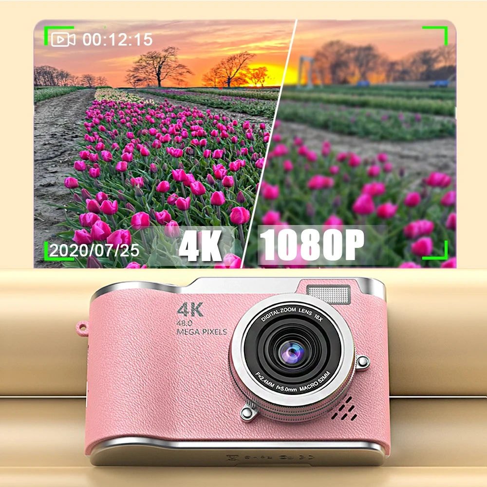 Jumon Children's Digital Camera 8X Zoom 180 Flip Screen 4K Video MicroSD Plastic Compact Vintage Design China Infant Baby Toys Manufacturers, Suppliers