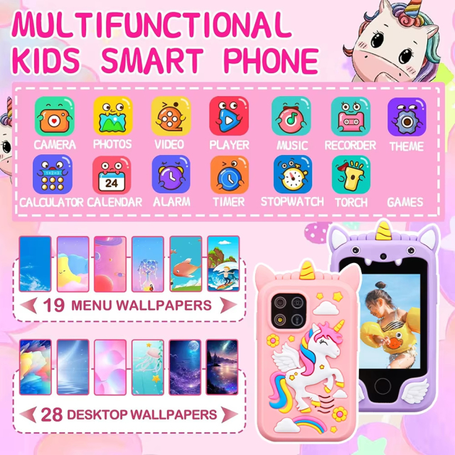 Jumon Kids Smart Phone Toy Phone With Dual Camera Music Player Puzzle Games Touchscreen Phone for Kids China Infant Baby Toys Manufacturers, Suppliers