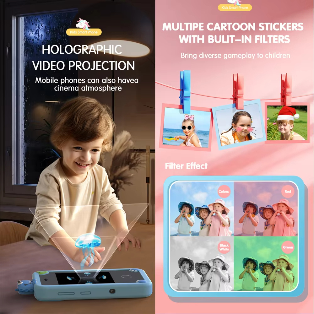 Jumon Kids Smart Phone Camera Touch Screen Digital Camera Android OS Full HD Video CMOS Sensor Plastic Material for Girls Boys China Infant Baby Toys Manufacturers, Suppliers