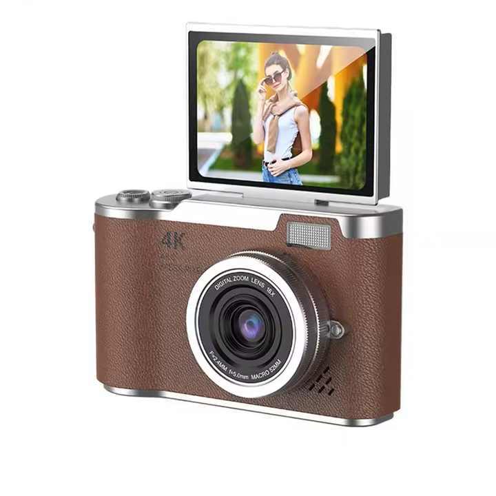 Jumon Children's Digital Camera 8X Zoom 180 Flip Screen 4K Video MicroSD Plastic Compact Vintage Design China Infant Baby Toys Manufacturers, Suppliers