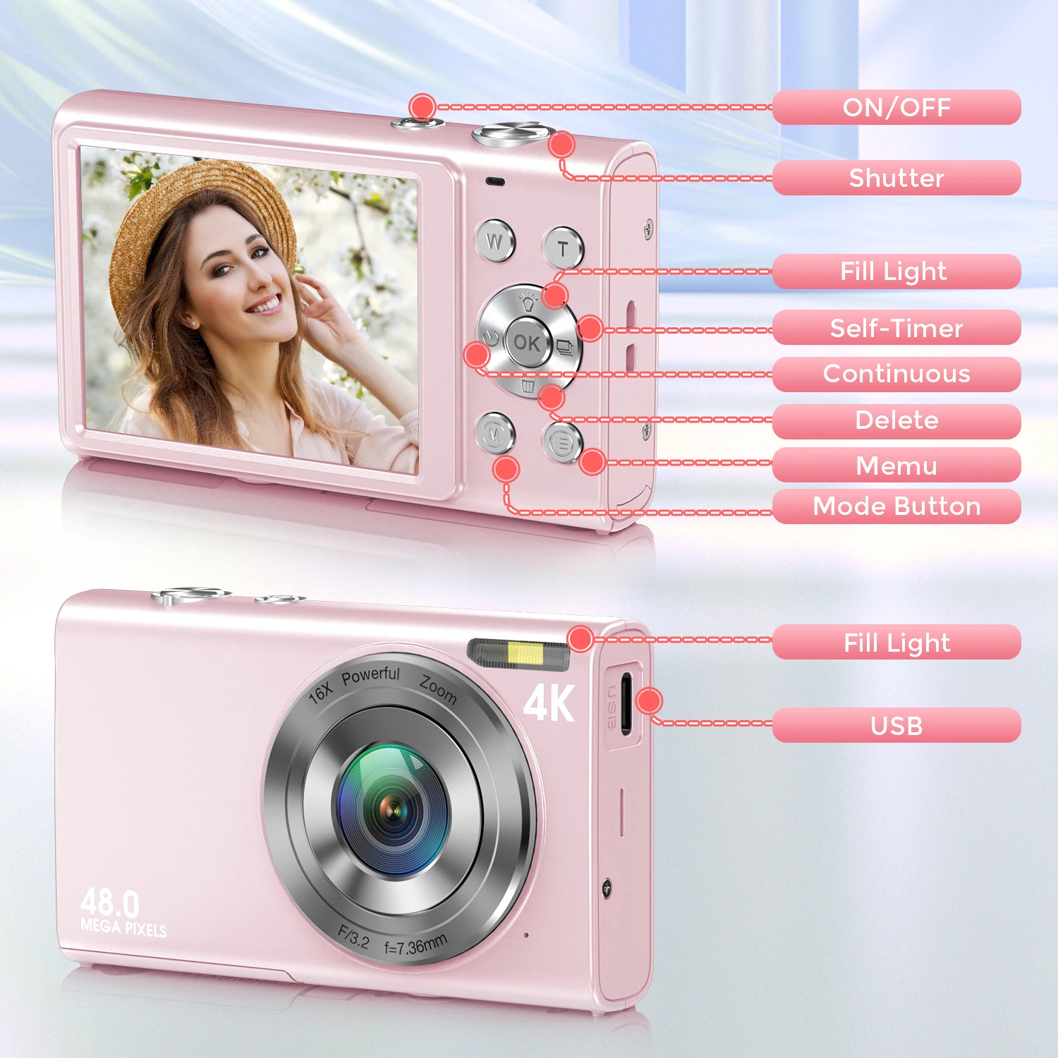 Jumon Portable Digital Camera Max 48 Mega Pixels with 2.88'' IPS Screen and 16x Digital Zoom Compact Camera China Infant Baby Toys Manufacturers, Suppliers