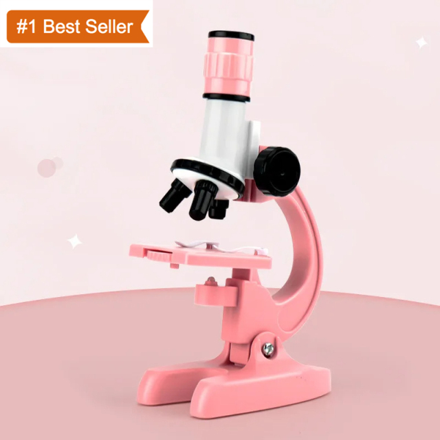 Jumon LED Optical Biological Microscope Science Educational Toys Blue Pink 1200X Kid Microscope China Infant Baby Toys Manufacturers, Suppliers