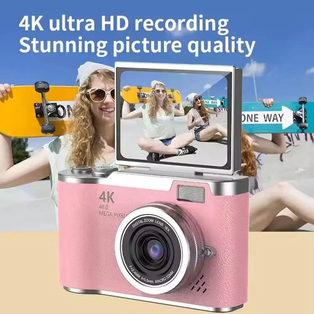 Jumon Children's Digital Camera 8X Zoom 180 Flip Screen 4K Video MicroSD Plastic Compact Vintage Design China Infant Baby Toys Manufacturers, Suppliers
