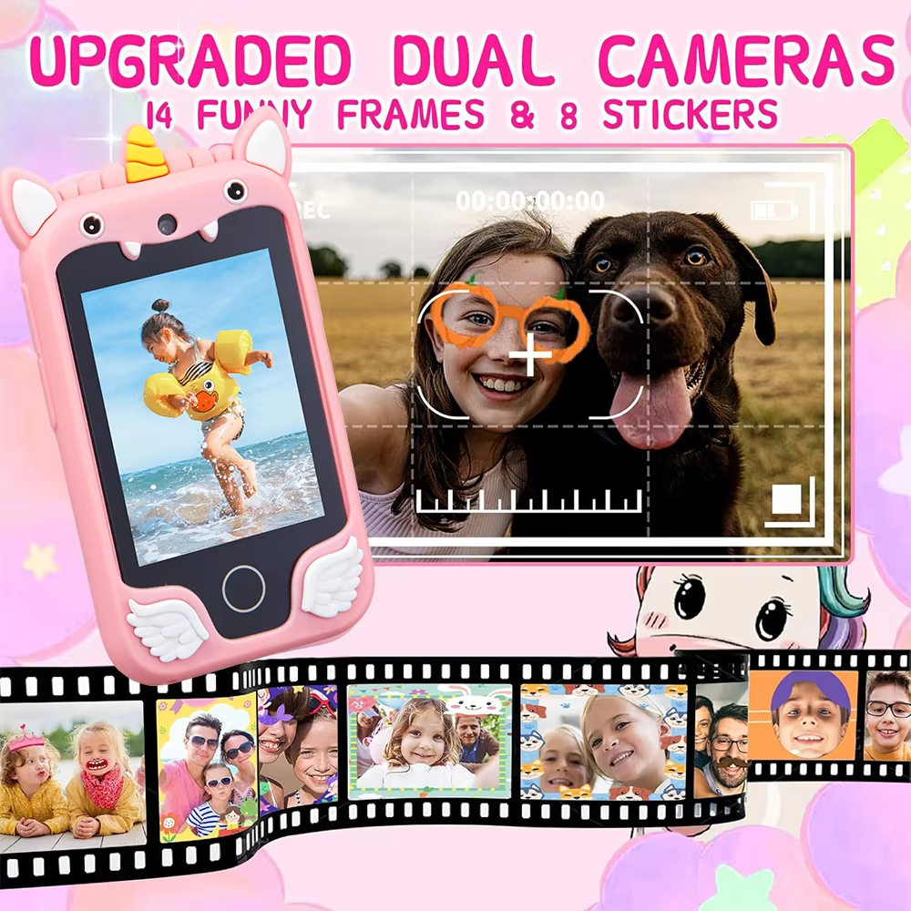 Jumon Kids Smart Phone Toy Phone With Dual Camera Music Player Puzzle Games Touchscreen Phone for Kids China Infant Baby Toys Manufacturers, Suppliers