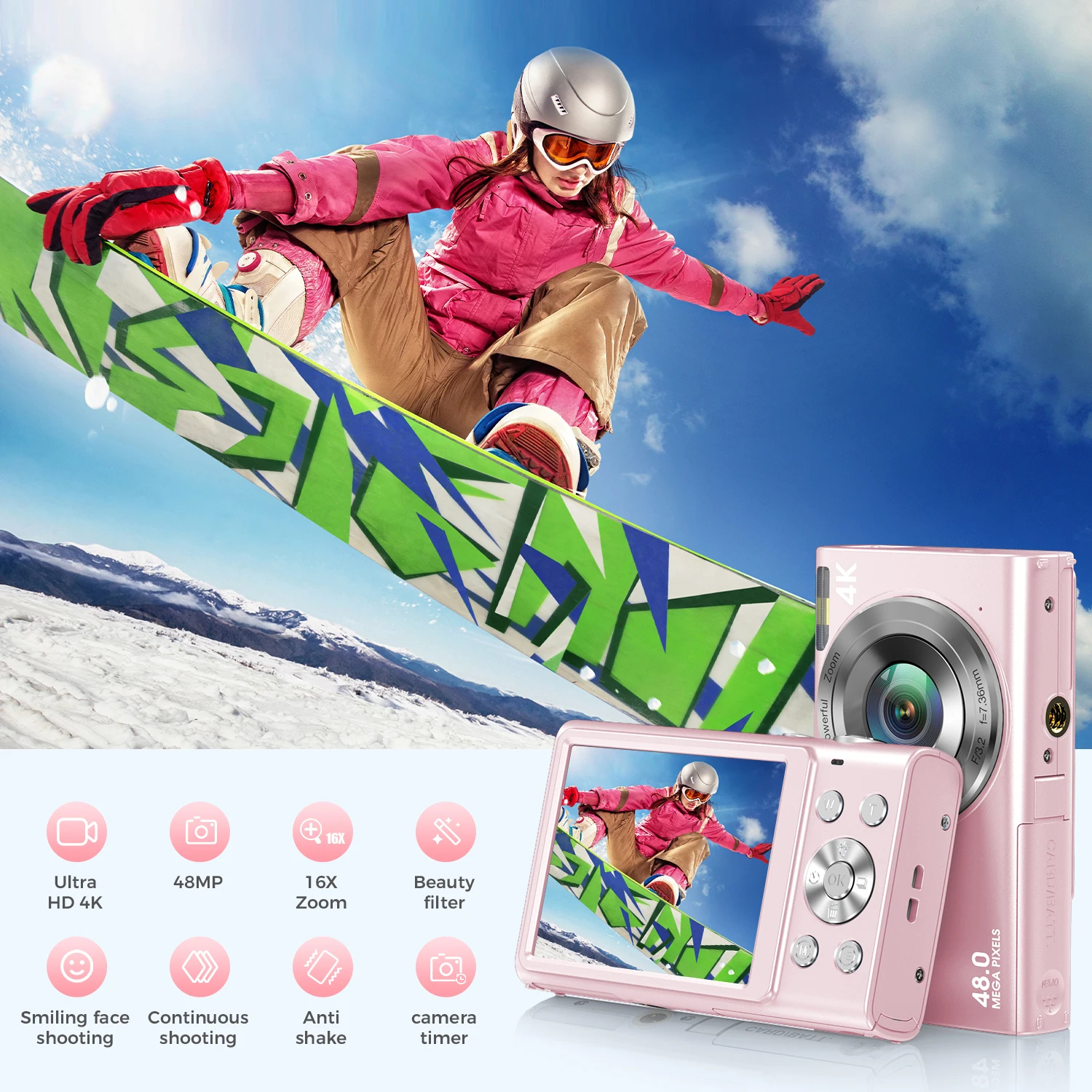 Jumon Portable Digital Camera Max 48 Mega Pixels with 2.88'' IPS Screen and 16x Digital Zoom Compact Camera China Infant Baby Toys Manufacturers, Suppliers