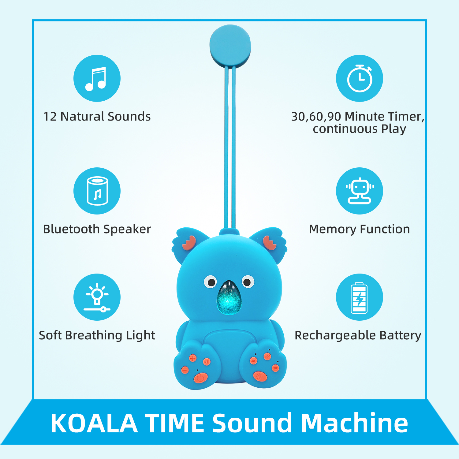 Jumon Factory White Noise Machine with Bluetooth Speaker 12 Non-Looping Natural Soothing Sounds Memory Sleep Sound Timer Baby Kids Adults for China Infant Baby Toys Manufacturers, Suppliers