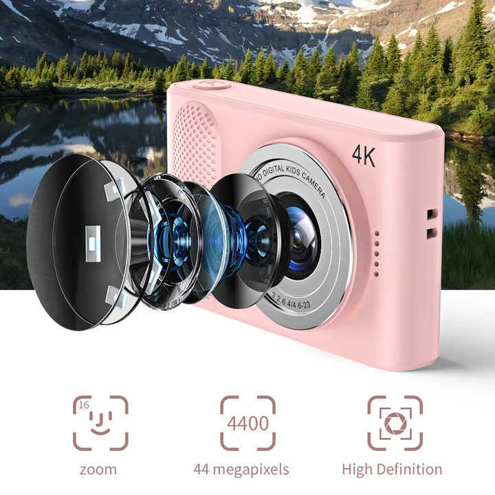 Jumon HD Kids Camera for Student 44MP Pixel 4k Clear Video Dual High Definition Selfie Camera 2.4 4K Children Digital Camera China Infant Baby Toys Manufacturers, Suppliers
