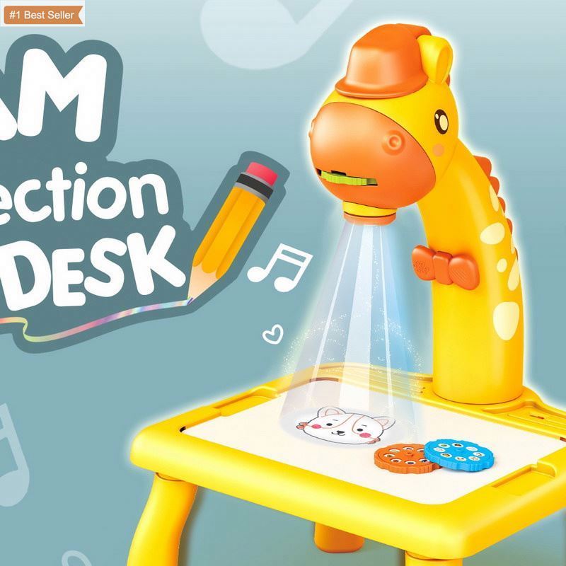 Jumon 2 in 1 Drawing Board Toy Projector Draw Pad Painting Children Writing Tablet Chairs Projector Art Drawing Graphics Table China Infant Baby Toys Manufacturers, Suppliers