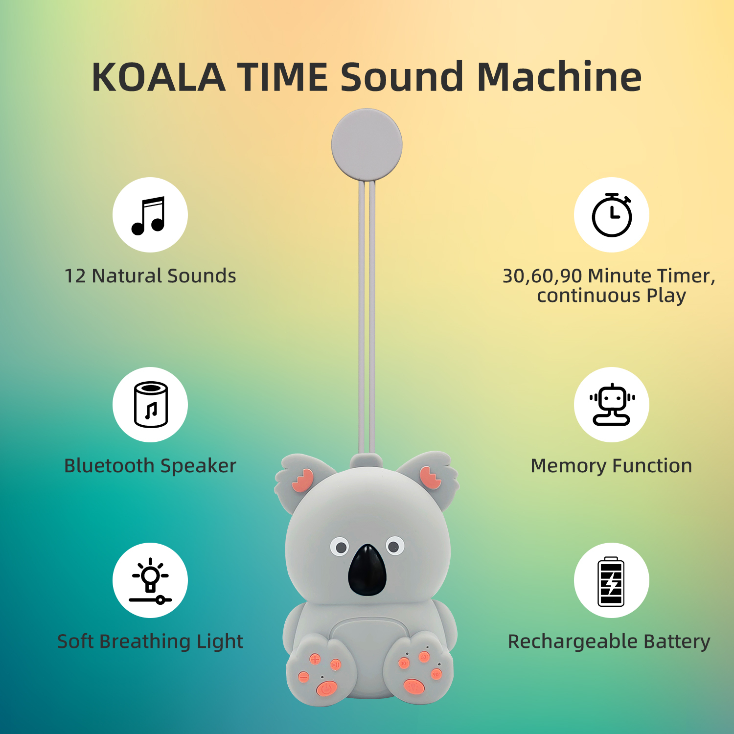 Jumon Factory White Noise Machine with Bluetooth Speaker 12 Non-Looping Natural Soothing Sounds Memory Sleep Sound Timer Baby Kids Adults for China Infant Baby Toys Manufacturers, Suppliers