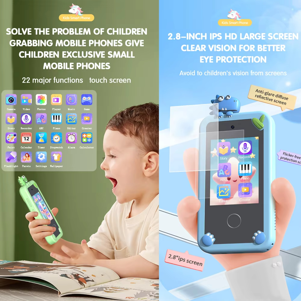 Jumon Kids Smart Phone Camera Touch Screen Digital Camera Android OS Full HD Video CMOS Sensor Plastic Material for Girls Boys China Infant Baby Toys Manufacturers, Suppliers