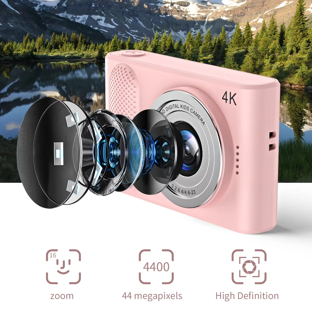 Jumon HD Kids Camera for Student 44MP Pixel 4k Clear Video Dual High Definition Selfie Camera 2.4 4K Children Digital Camera China Infant Baby Toys Manufacturers, Suppliers