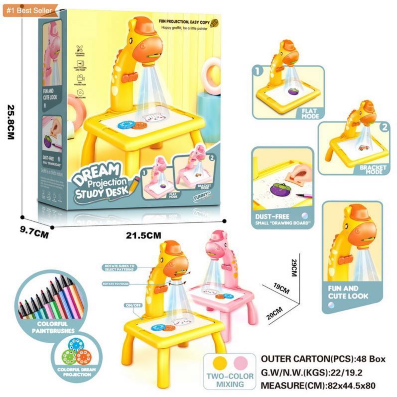 Jumon 2 in 1 Drawing Board Toy Projector Draw Pad Painting Children Writing Tablet Chairs Projector Art Drawing Graphics Table China Infant Baby Toys Manufacturers, Suppliers
