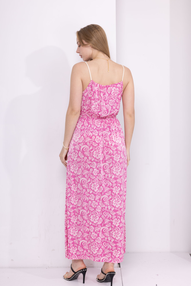 Women Summer Casual Loose Sleeveless Spaghetti Strap Beach Maxi Long Dress with Pockets