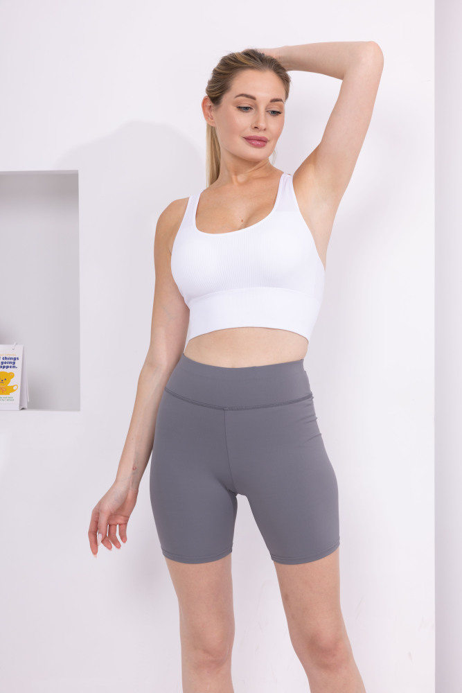 Women's yoga shorts with pockets, high waist workout running gym shorts, butter soft