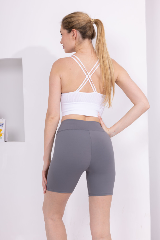 Women's yoga shorts with pockets, high waist workout running gym shorts, butter soft