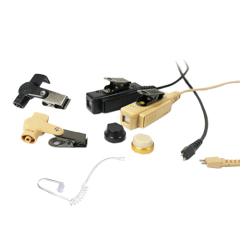 Two wire acoustic tube style popluar PTT surveillance kits earphone for security