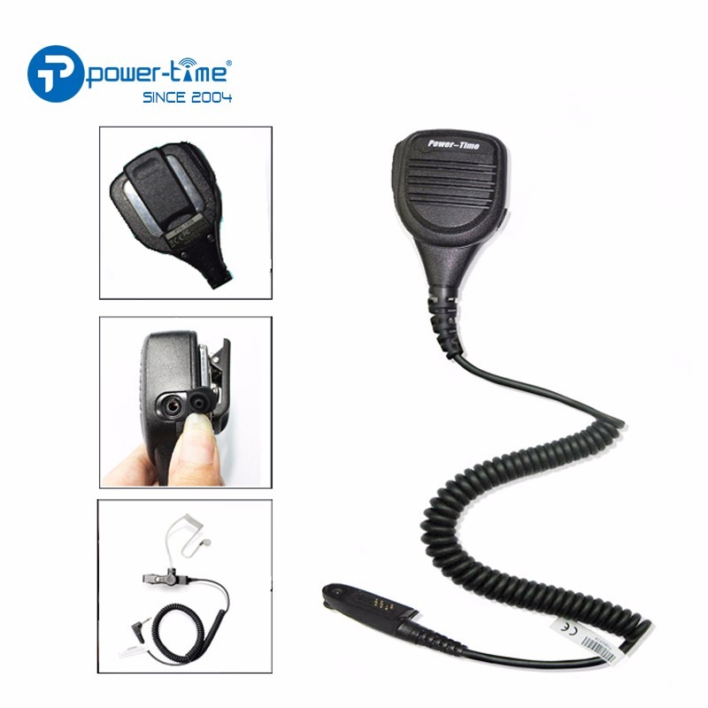 PTE-1308 IP54 Heavy Duty Speaker Microphone Compatible with Motorola Two-Way Radios