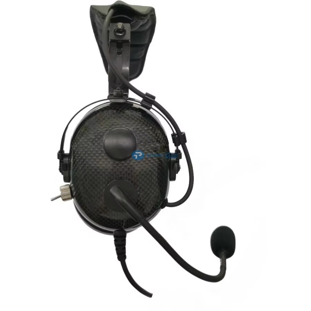 AG-2 Carbon Fiber Pilot Headset with Noise Canceling Microphone for Helicopter