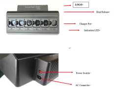 Universal Multi Unit Charger Series (2-Way / 12-Way) with Replaceable Charging Pods – Compatible with Motorola, Kenwood, ICOM, Vertex, Hytera, EADS Radios & Batteries