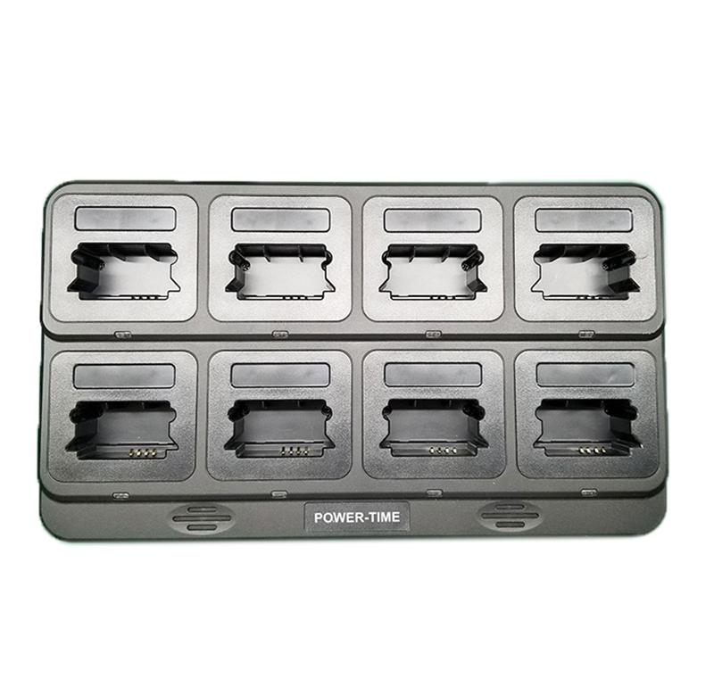 8-Way Rapid Multi-Unit Charger for a variety of two-way radios– Compatible with Li-Ion & Ni-MH Batteries