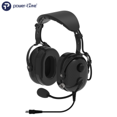 AG-2 Carbon Fiber Pilot Headset with Noise Canceling Microphone for Helicopter