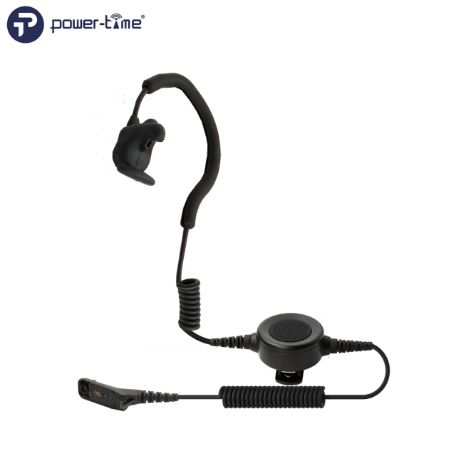 Earbone mic headset with big round PTT for fireman department