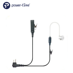 PTE-889 Two-Wire Acoustic Tube Surveillance Earpiece with Tiny Speaker & PTT