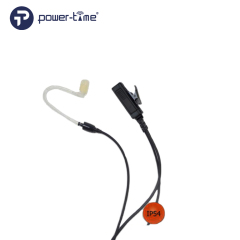 PTE-889 Two-Wire Acoustic Tube Surveillance Earpiece with Tiny Speaker & PTT