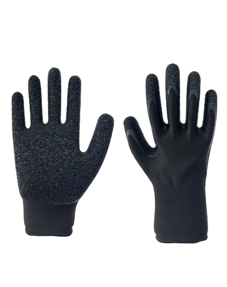 13 gauge black polyester with latex crinkle coated