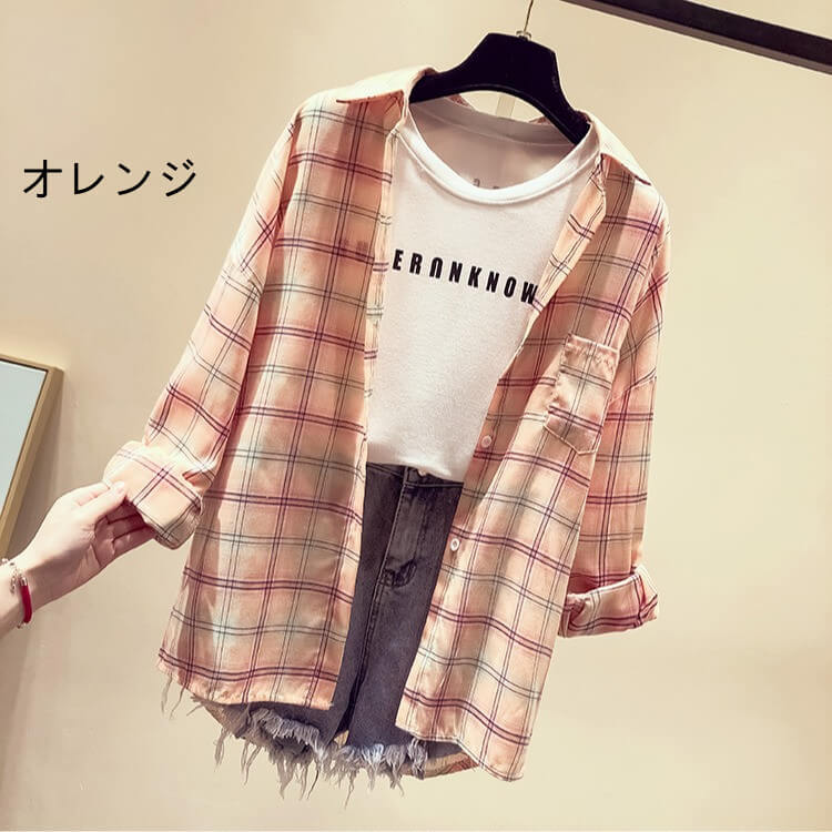 【送料無料】シャツ ブラウス チェックシャツ チェック柄 タータンチェック レディース トップス ロングシャツ 羽織 襟付き 長袖  7分袖 白 大きいサイズ ゆったり ドルマン きれいめ おしゃれ 春 夏 秋 冬 オフィス OL 通勤 フォーマル 着痩せ カジュアル