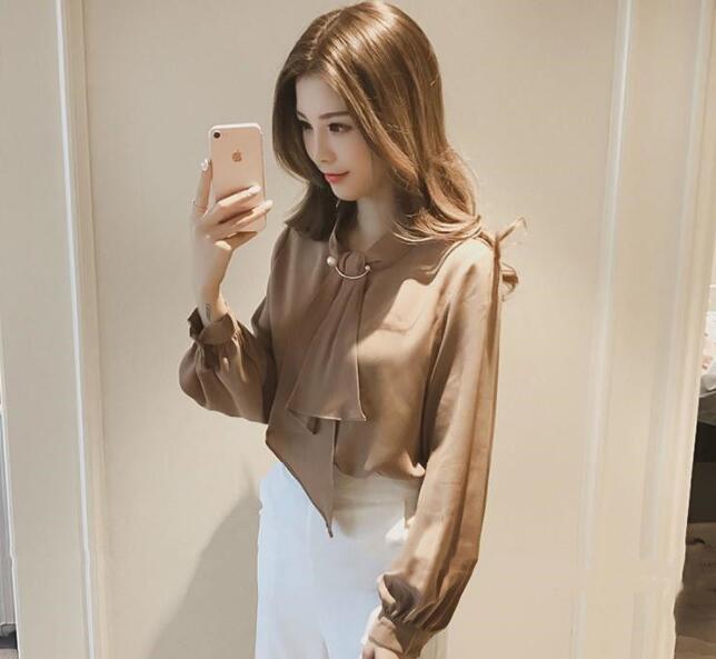【送料無料】シャツ ブラウス レディース シフォン トップス ロングシャツ スキッパー 長袖 白 大きいサイズ ゆったり きれいめ おしゃれ 春 夏 秋 オフィス OL 通勤 フォーマル 着痩せ カジュアル 無地 韓国
