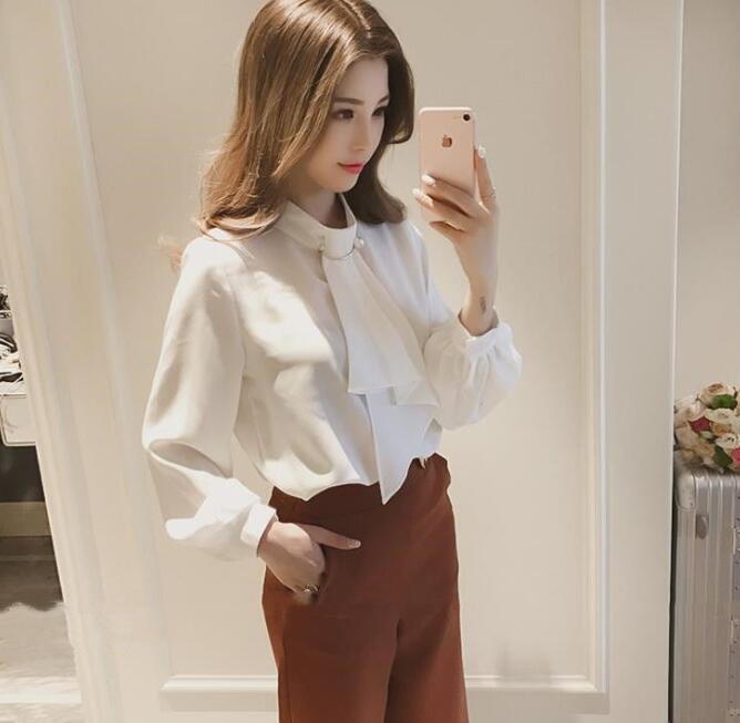【送料無料】シャツ ブラウス レディース シフォン トップス ロングシャツ スキッパー 長袖 白 大きいサイズ ゆったり きれいめ おしゃれ 春 夏 秋 オフィス OL 通勤 フォーマル 着痩せ カジュアル 無地 韓国