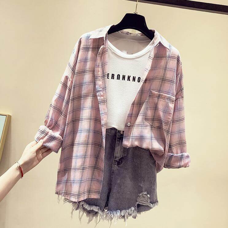 【送料無料】シャツ ブラウス チェックシャツ チェック柄 タータンチェック レディース トップス ロングシャツ 羽織 襟付き 長袖  7分袖 白 大きいサイズ ゆったり ドルマン きれいめ おしゃれ 春 夏 秋 冬 オフィス OL 通勤 フォーマル 着痩せ カジュアル