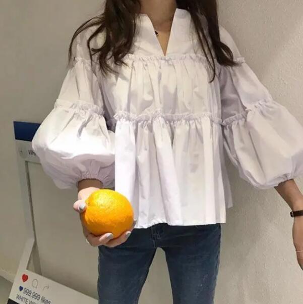 【送料無料】Tシャツ レディース トップス ロング 無地 長袖 七分袖 ボリューム袖 カットソー スウェット トレーナー プルオーバー 大きいサイズ ゆったり ロンT ビッグT 春 夏 秋 冬