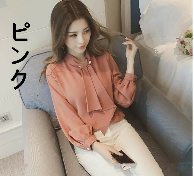 【送料無料】シャツ ブラウス レディース シフォン トップス ロングシャツ スキッパー 長袖 白 大きいサイズ ゆったり きれいめ おしゃれ 春 夏 秋 オフィス OL 通勤 フォーマル 着痩せ カジュアル 無地 韓国