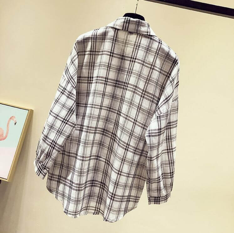 【送料無料】シャツ ブラウス チェックシャツ チェック柄 タータンチェック レディース トップス ロングシャツ 羽織 襟付き 長袖  7分袖 白 大きいサイズ ゆったり ドルマン きれいめ おしゃれ 春 夏 秋 冬 オフィス OL 通勤 フォーマル 着痩せ カジュアル