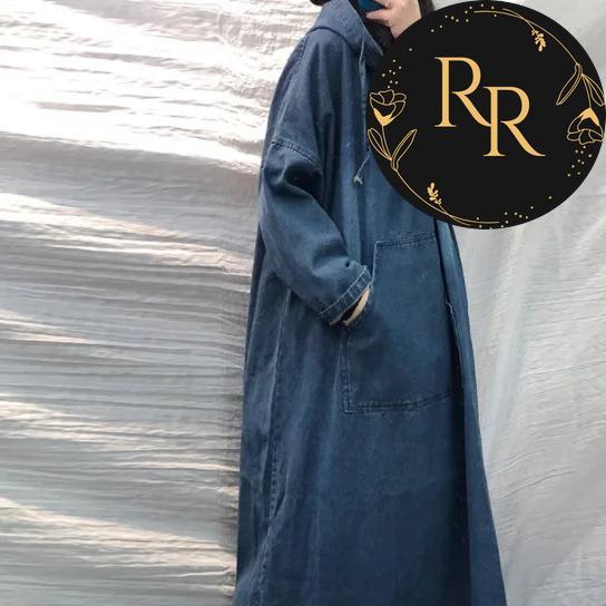 【送料無料】 rrstyle レディース 「フード付き」 プルオーバー ストレートスカート ロング デニム カジュアルワンピース