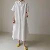 【送料無料】 rrstyle レディース 「POLOネック」ロング シンプル Aライン 体型をカバー シャツワンピース