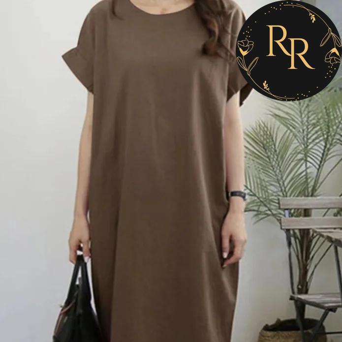 【送料無料】 rrstyle レディース 「ラウンドネック」レトロ ストレートスカート 無地 ロング ぴったりしたサイズ感 スリット カジュアルワンピース