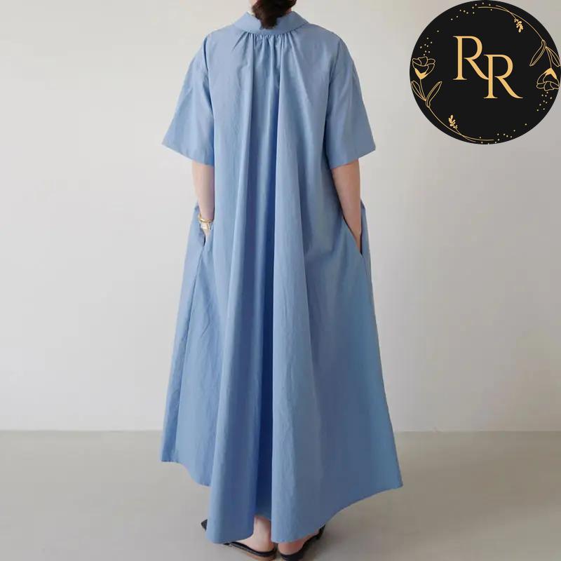 【送料無料】 rrstyle レディース 「POLOネック」ロング シンプル Aライン 体型をカバー シャツワンピース