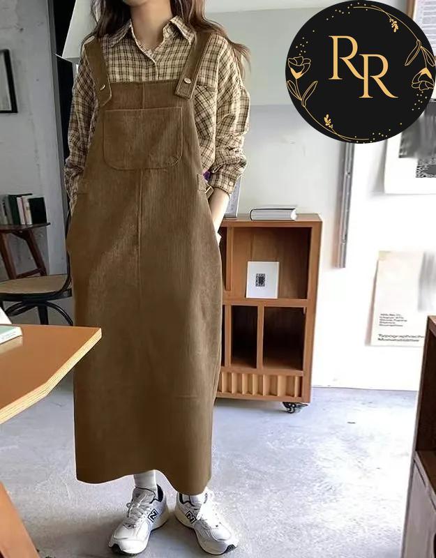 【送料無料】 rrstyle レディース 「コーデュロイ」スウィート きれいIライン カジュアル 骨格ナチュラル ストレートスカート キャミワンピース