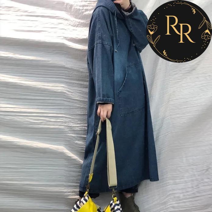 【送料無料】 rrstyle レディース 「フード付き」 プルオーバー ストレートスカート ロング デニム カジュアルワンピース
