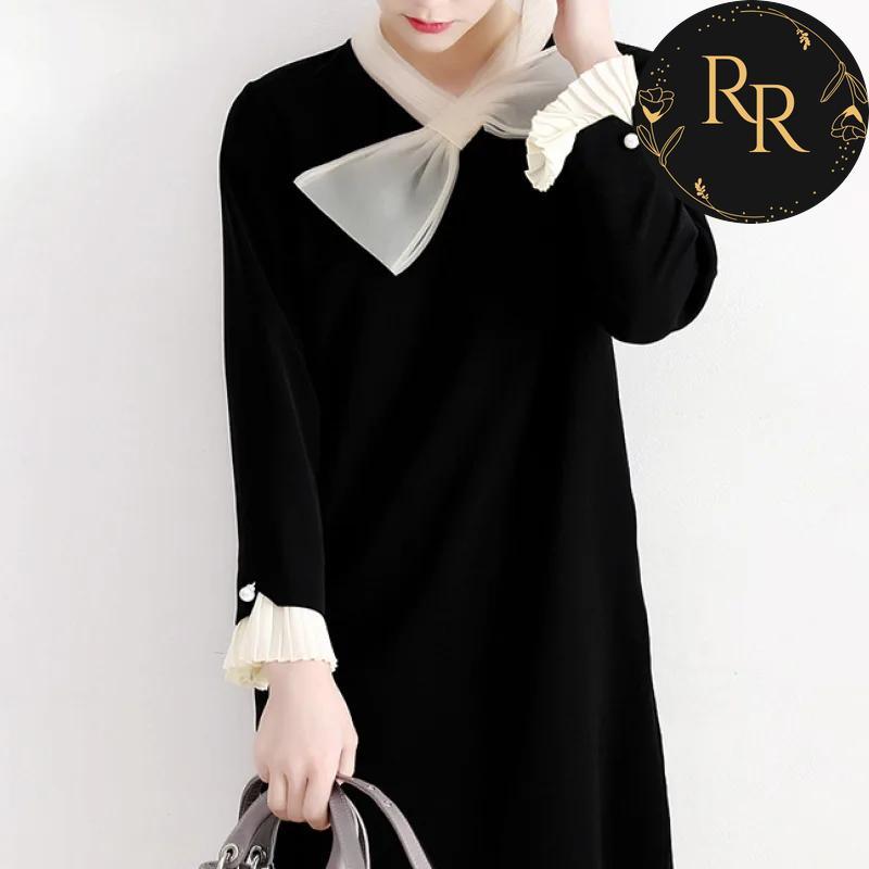 【送料無料】 rrstyle レディース フレア袖 リボンカラー ファッション フェミニン 切り替え ギャザー 膝上 セレブリティ カジュアルワンピース