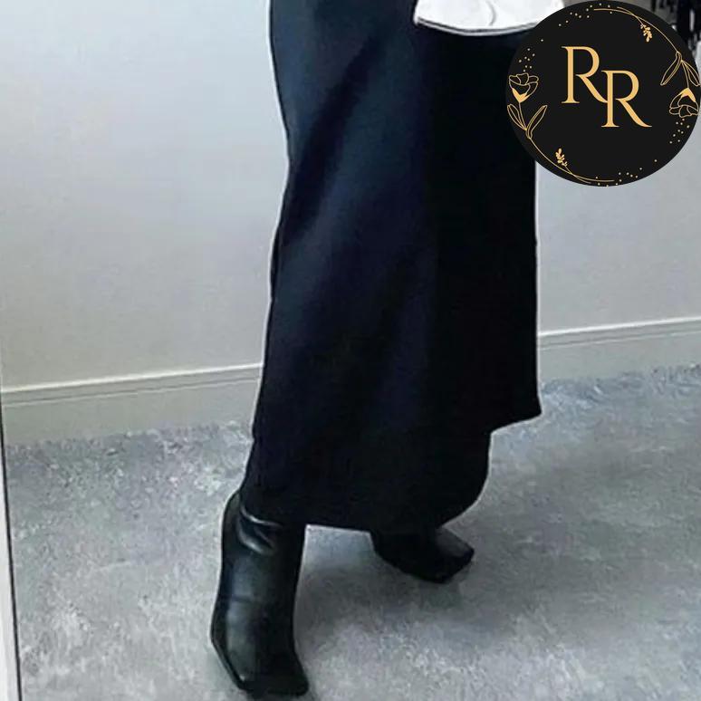 【送料無料】 rrstyle レディース 「無地」Vネック ストレートスカート ロング 秋冬 シンプル カジュアルワンピース