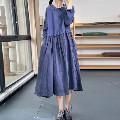 【送料無料】rrstyleレディース 超目玉アイテム着瘦せ配色フェイクレイヤード切り替えAラインリネン生地ワンピース